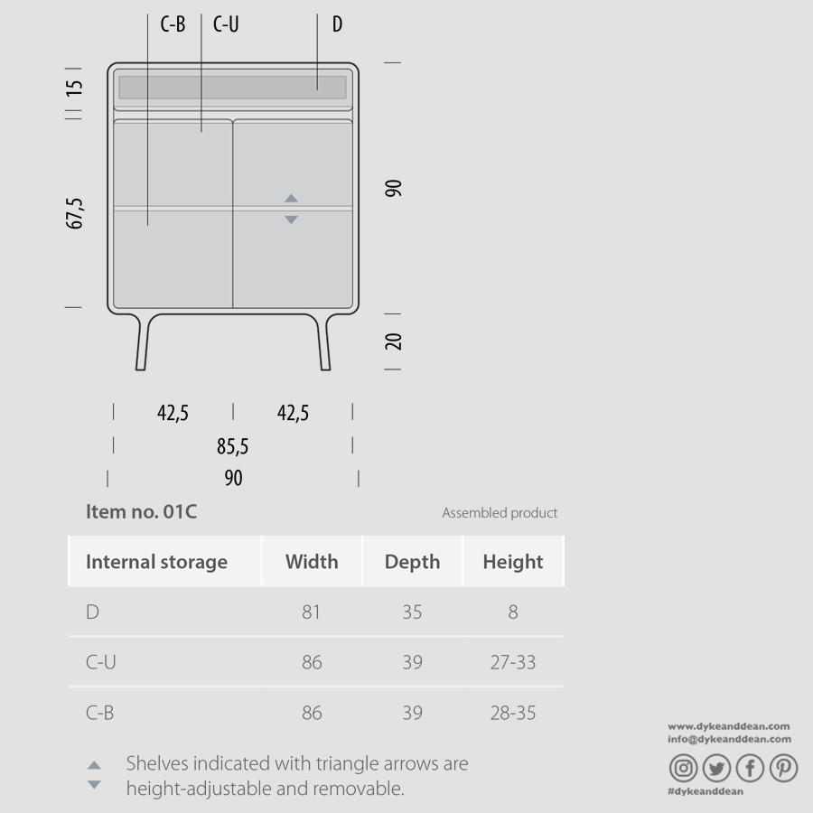 GAZZDA FAWN CABINET WALNUT