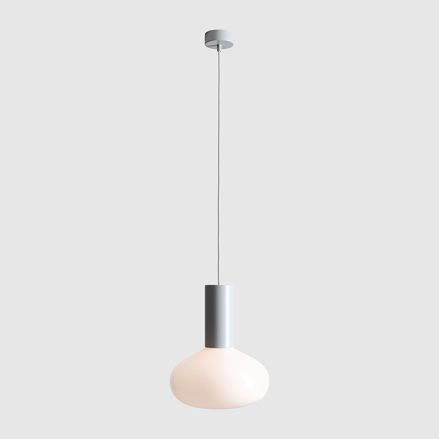 FLO OPAL GLASS ORB LARGE PENDANT LIGHT GREY - DYKE & DEAN