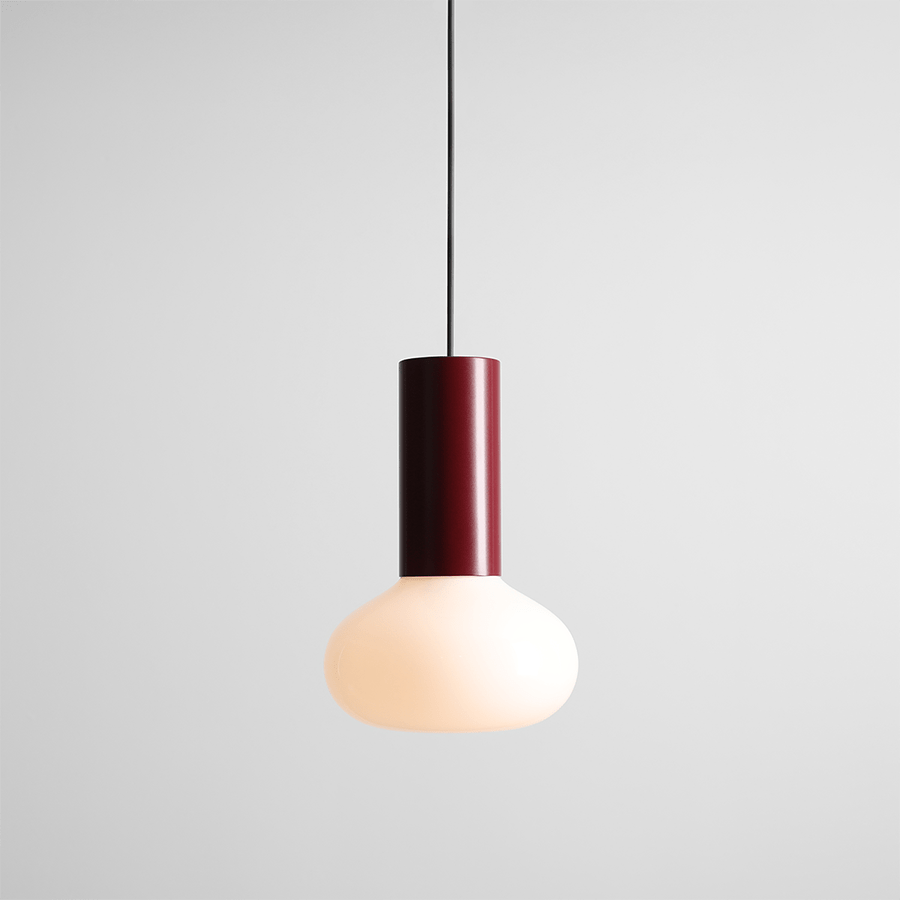 FLO OPAL GLASS ORB SMALL PENDANT LIGHT RUBY RED - DYKE & DEAN
