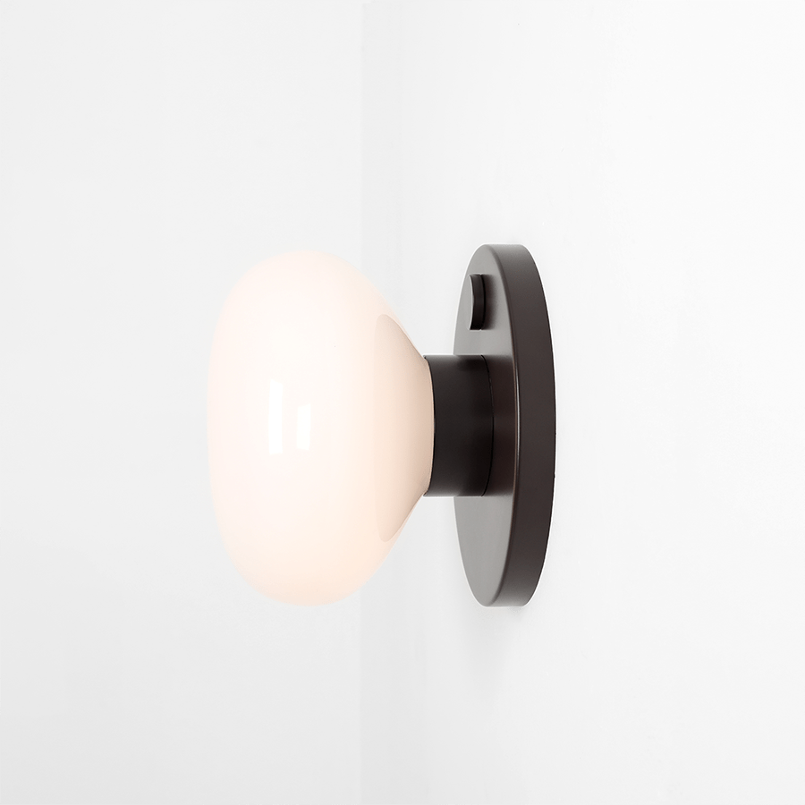 FLO OPAL GLASS ORB SWITCH WALL LIGHT MOKKA - DYKE & DEAN