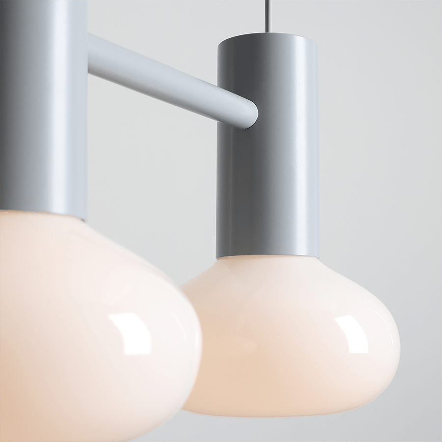 FLO SUSPENSION PENDANT 2 OPAL GLASS LIGHT GREY - DYKE & DEAN