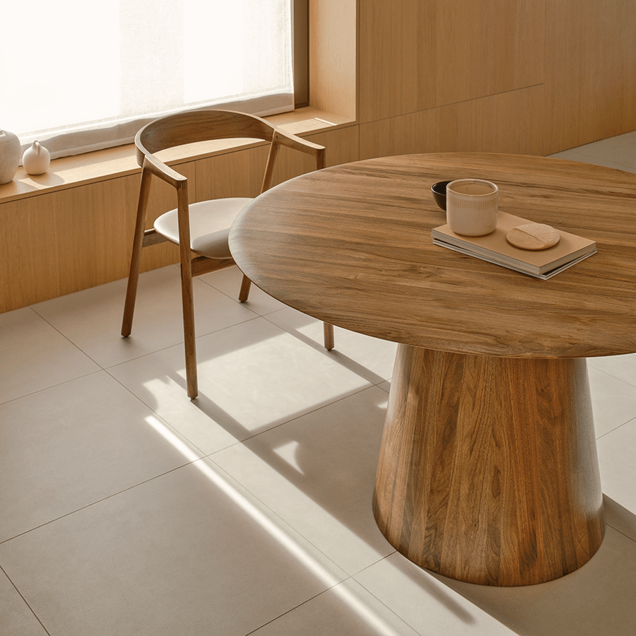 GAZZDA ROUND MUSHROOM DINING TABLE WALNUT - DYKE & DEAN