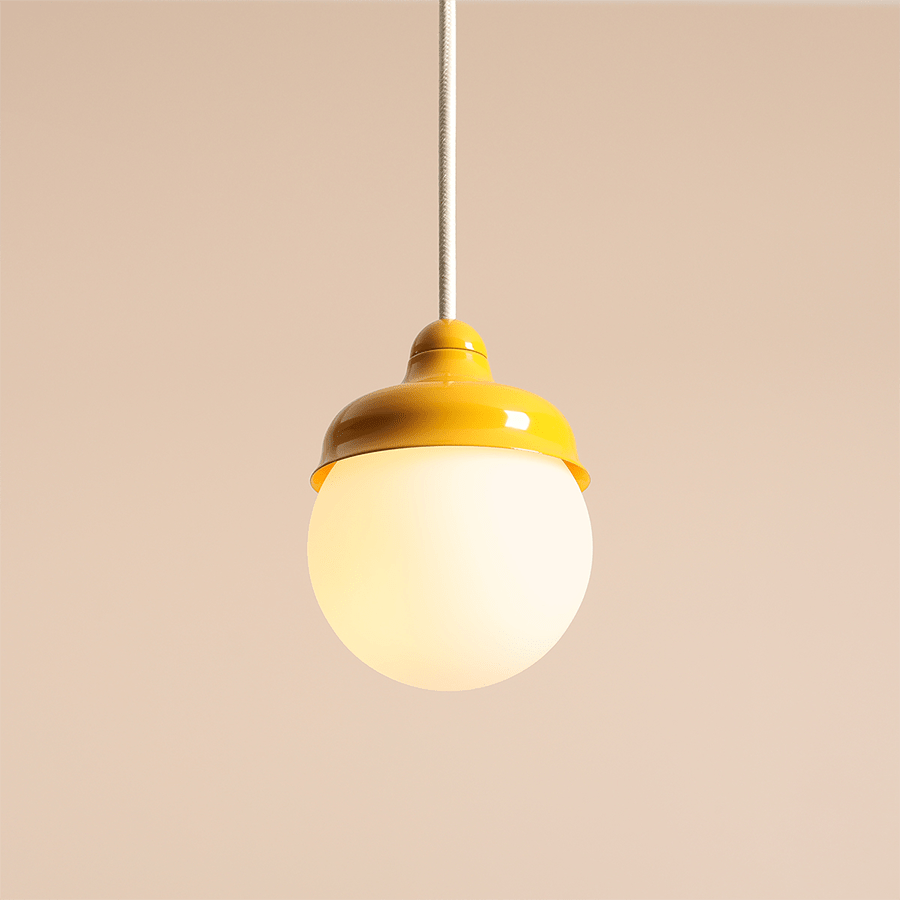HANGING PENDANT GLOBE LIGHT YELLOW - DYKE & DEAN