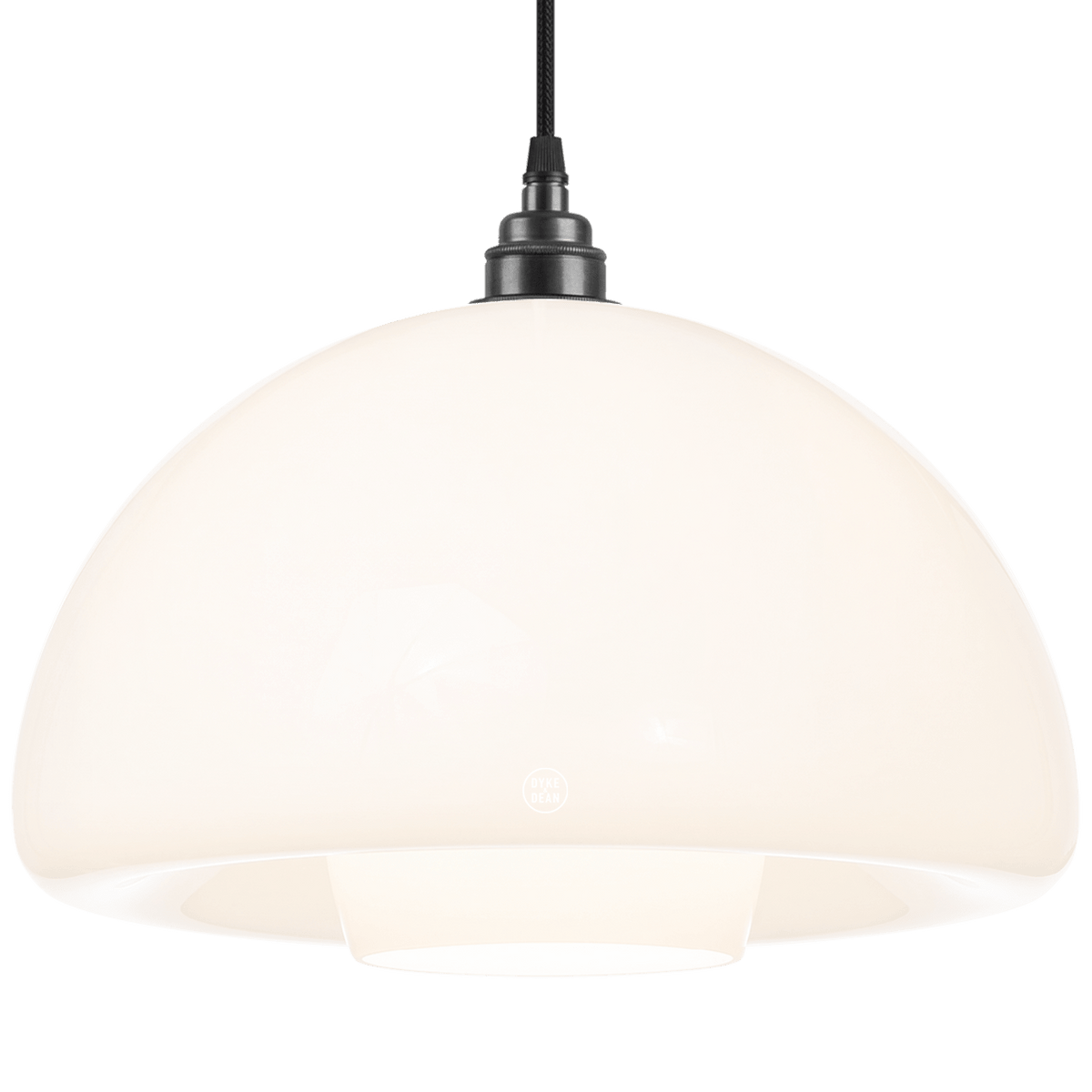 60s OPALINE GLASS PENDANT SHADE - DYKE & DEAN
