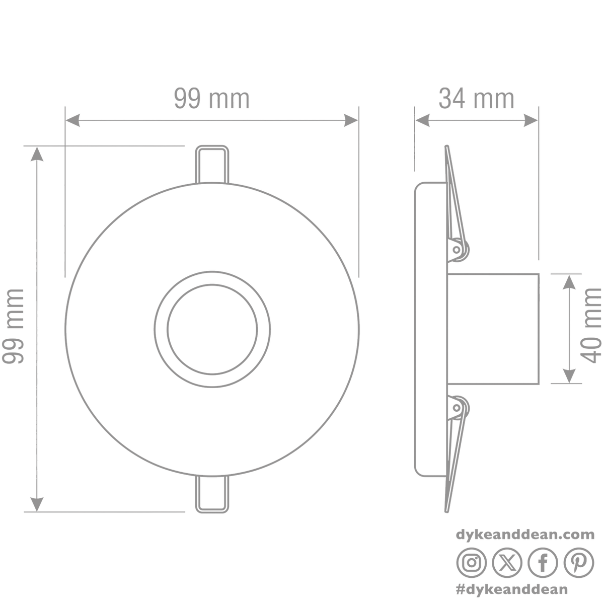 CERAMIC WALL E27 RECESSED LIGHT WHITE