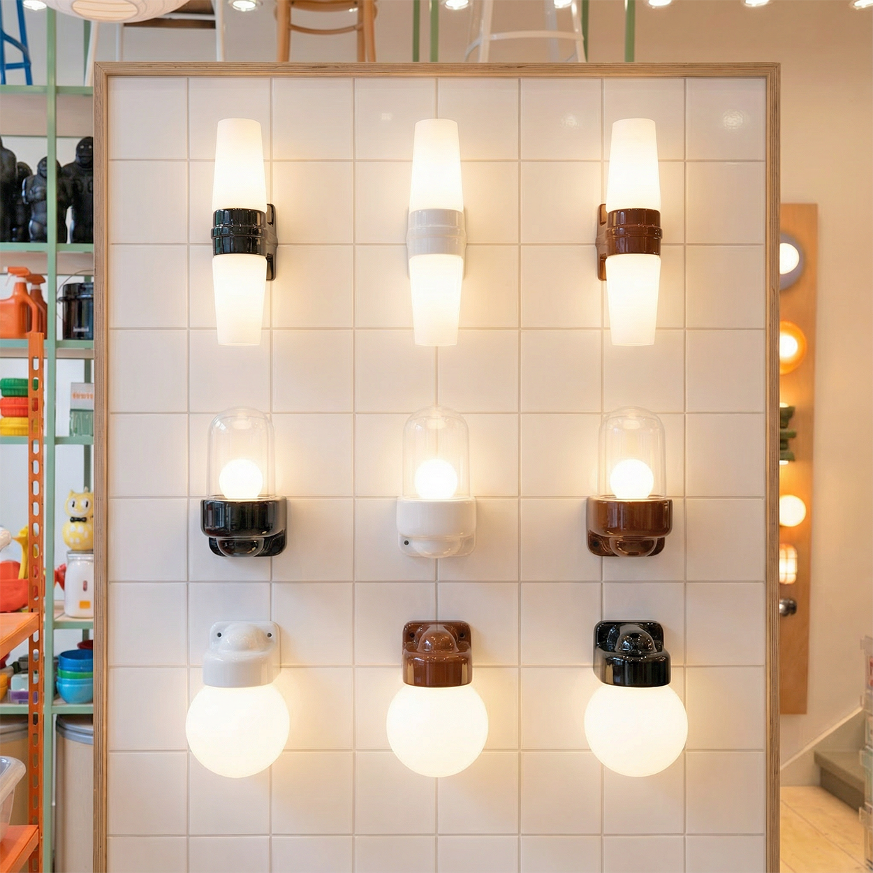 BLACK CLEAR PORCELAIN WATERPROOF SAUNA WALL LIGHT