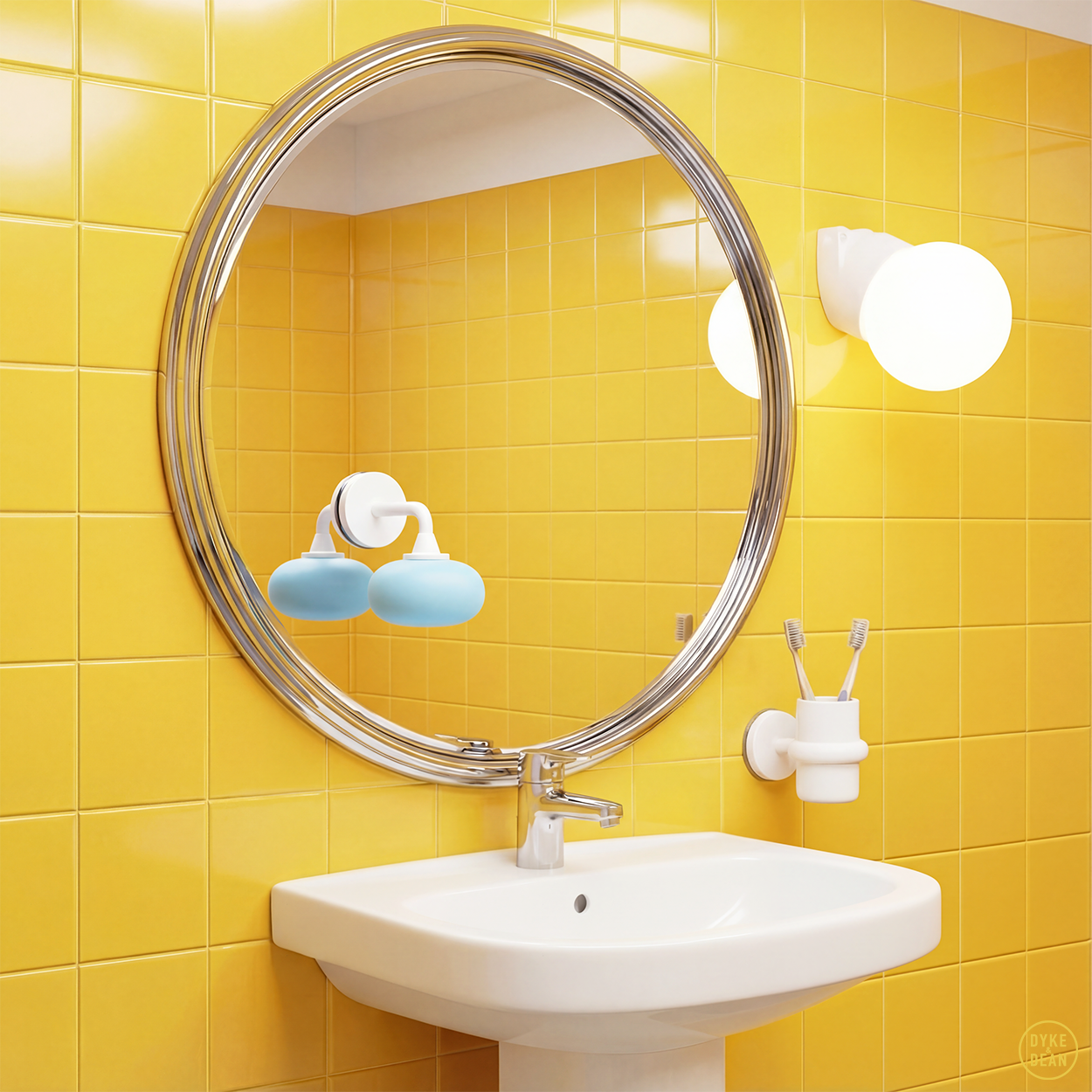 WHITE GLOBE PORCELAIN WATERPROOF ANGLED WALL LIGHT