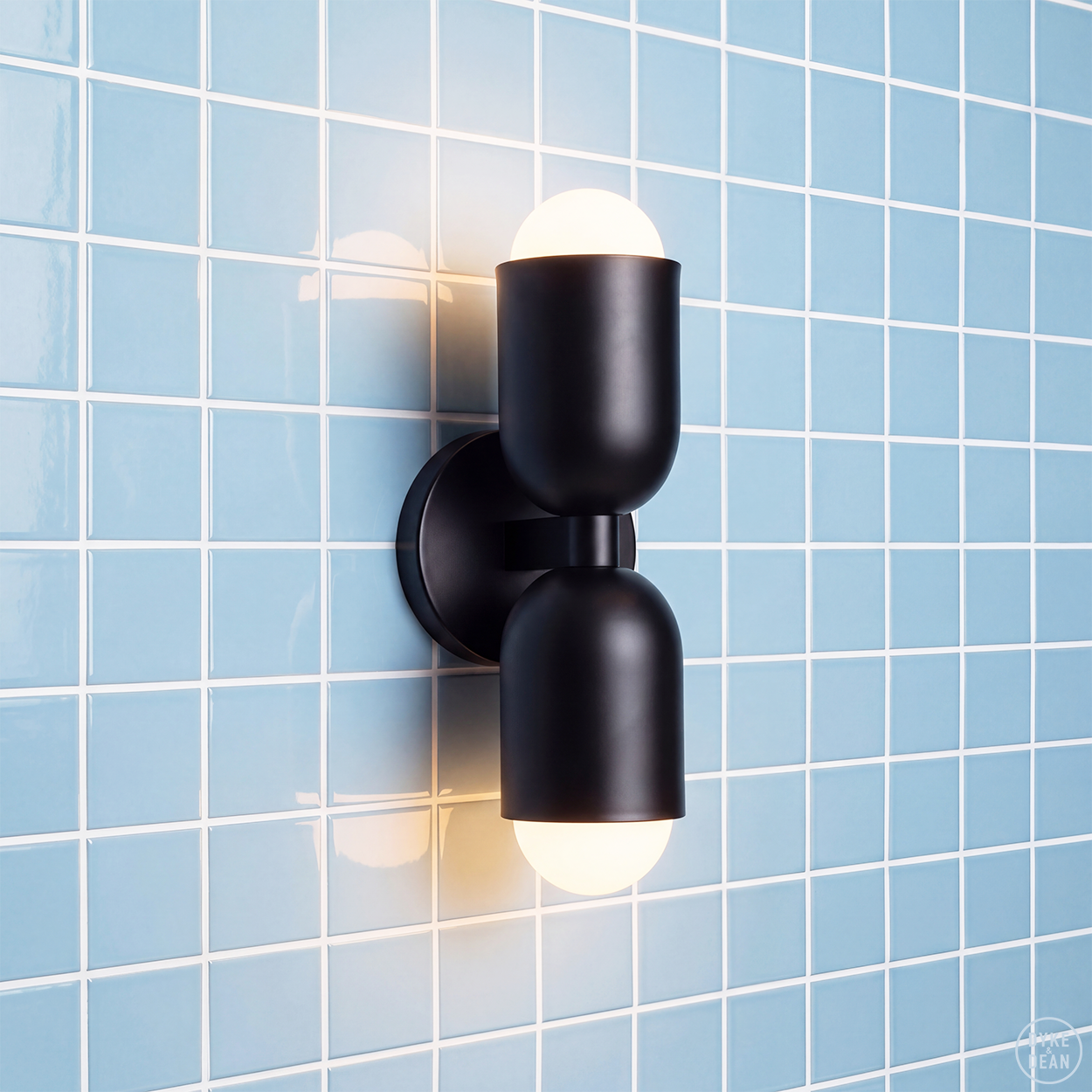 DOUBLE WALL SCONCE LIGHT BLACK