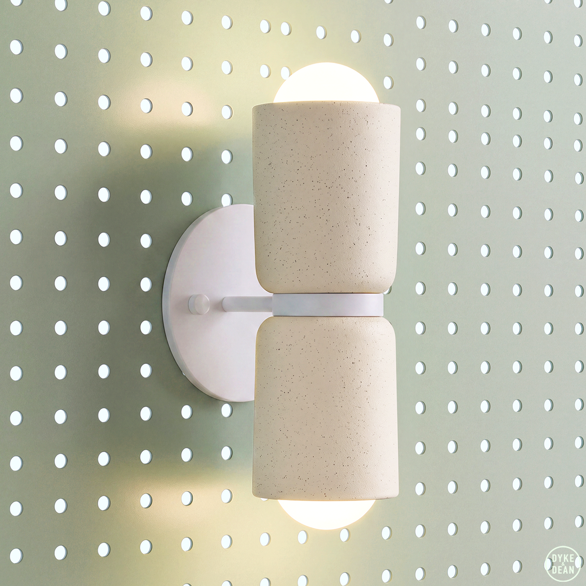 Double Ceramic Up Down Light With White Wall Plate