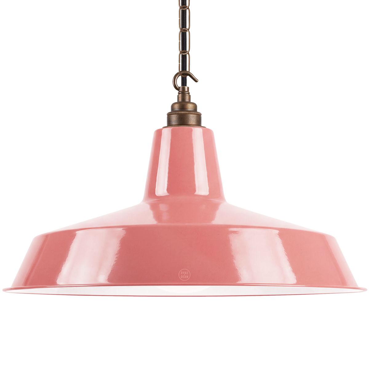 DYKE & DEAN PENDANT LAMPSHADE PINK WITH HOOK & CHAIN SET