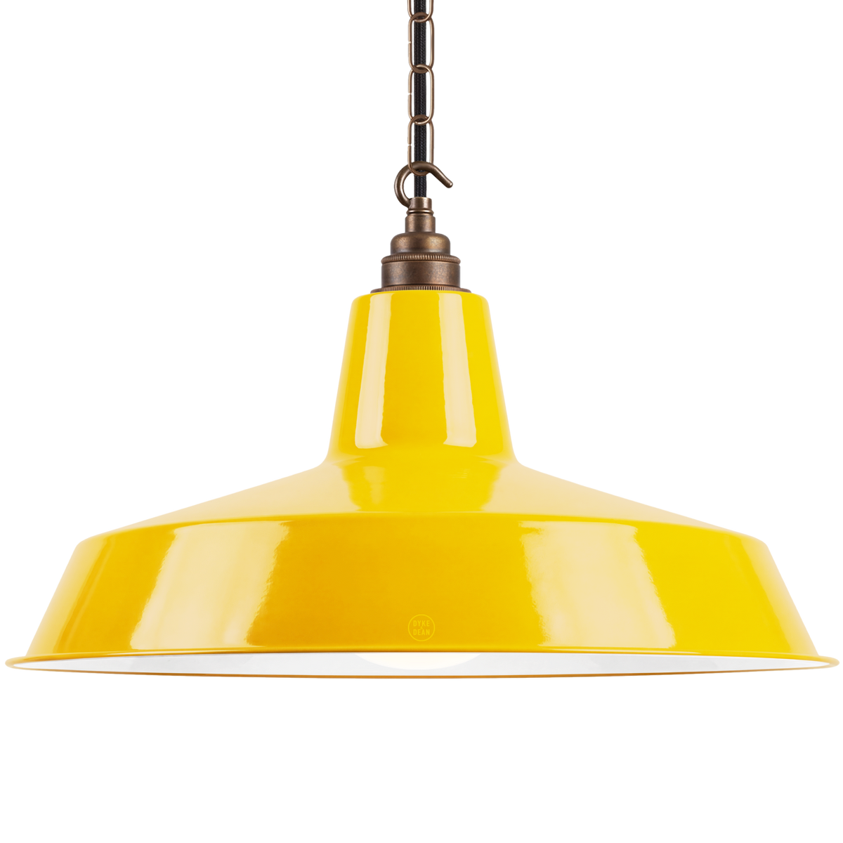 Dyke & Dean pendant lampshade Yellow with hook & chain set