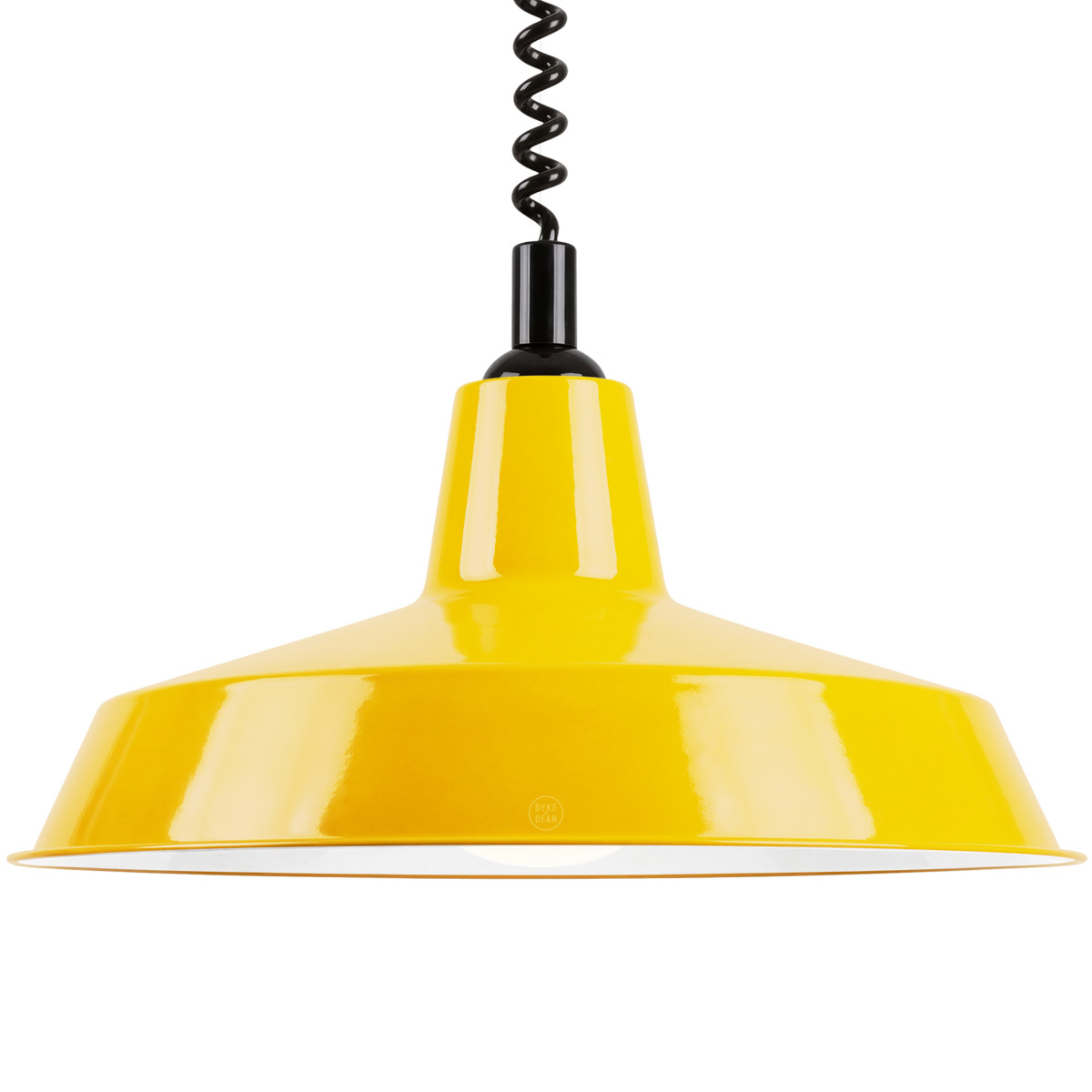 DYKE & DEAN PENDANT LAMPSHADE YELLOW WITH RETRACTABLE SPRING