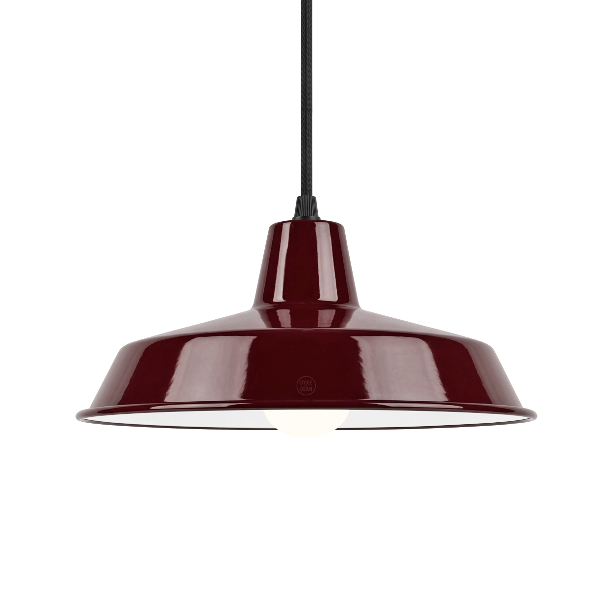DYKE & DEAN SMALL PENDANT LAMPSHADE BURGUNDY E27 BULB HOLDER