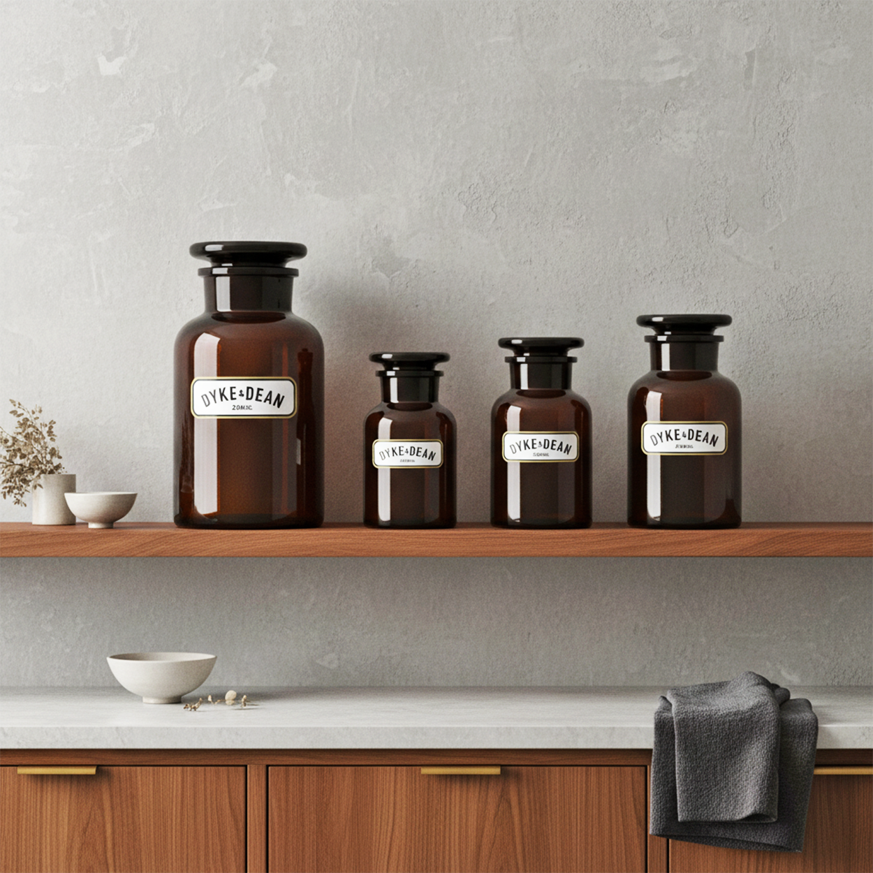 DYKE & DEAN APOTHECARY JAR BROWN GLASS 2500ML