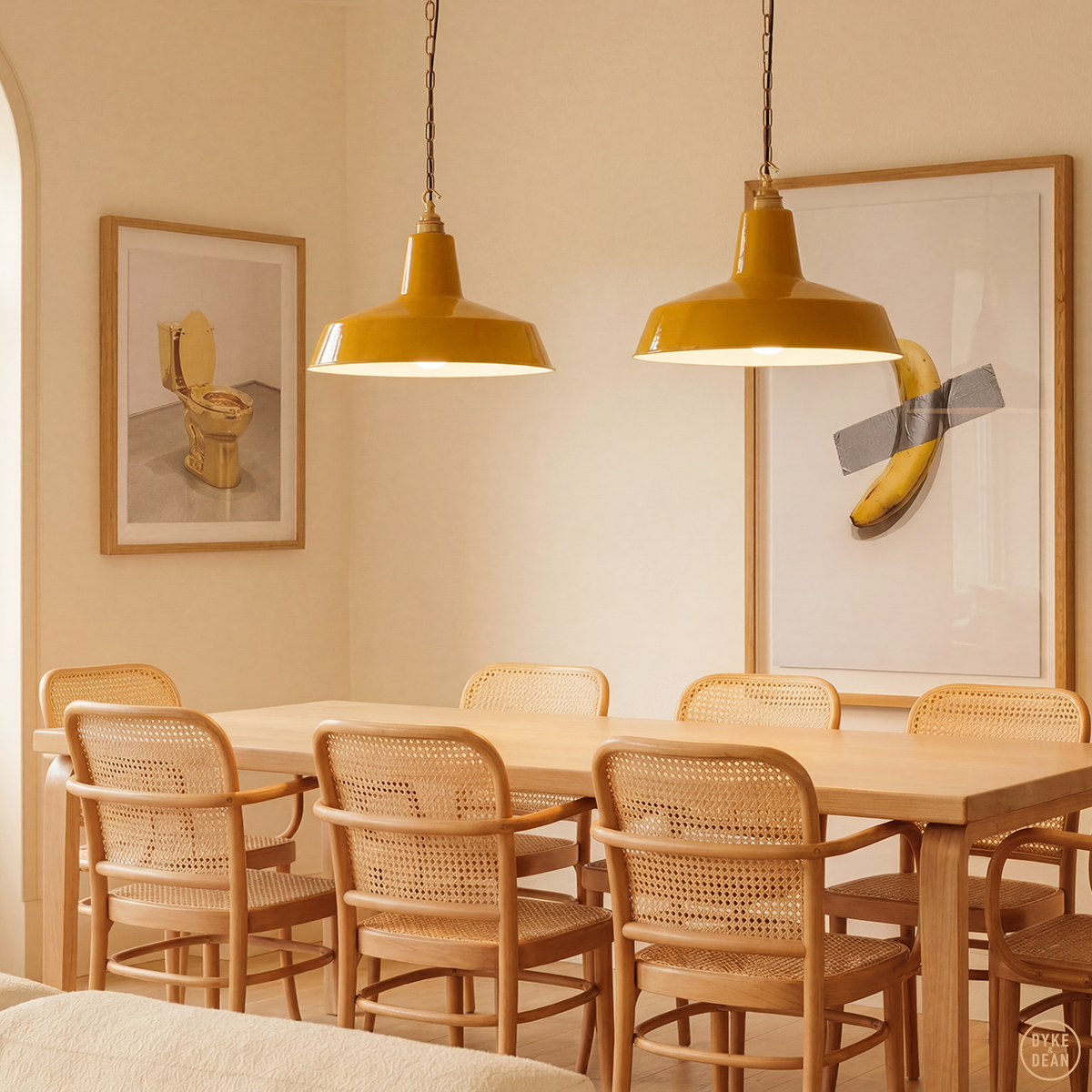 Dyke & Dean pendant lampshade Yellow
