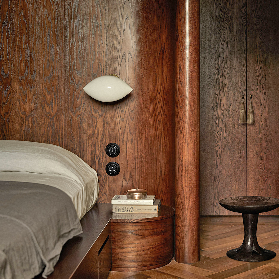 PORZELLAN WANDSTECKDOSE BRICK ROT UK