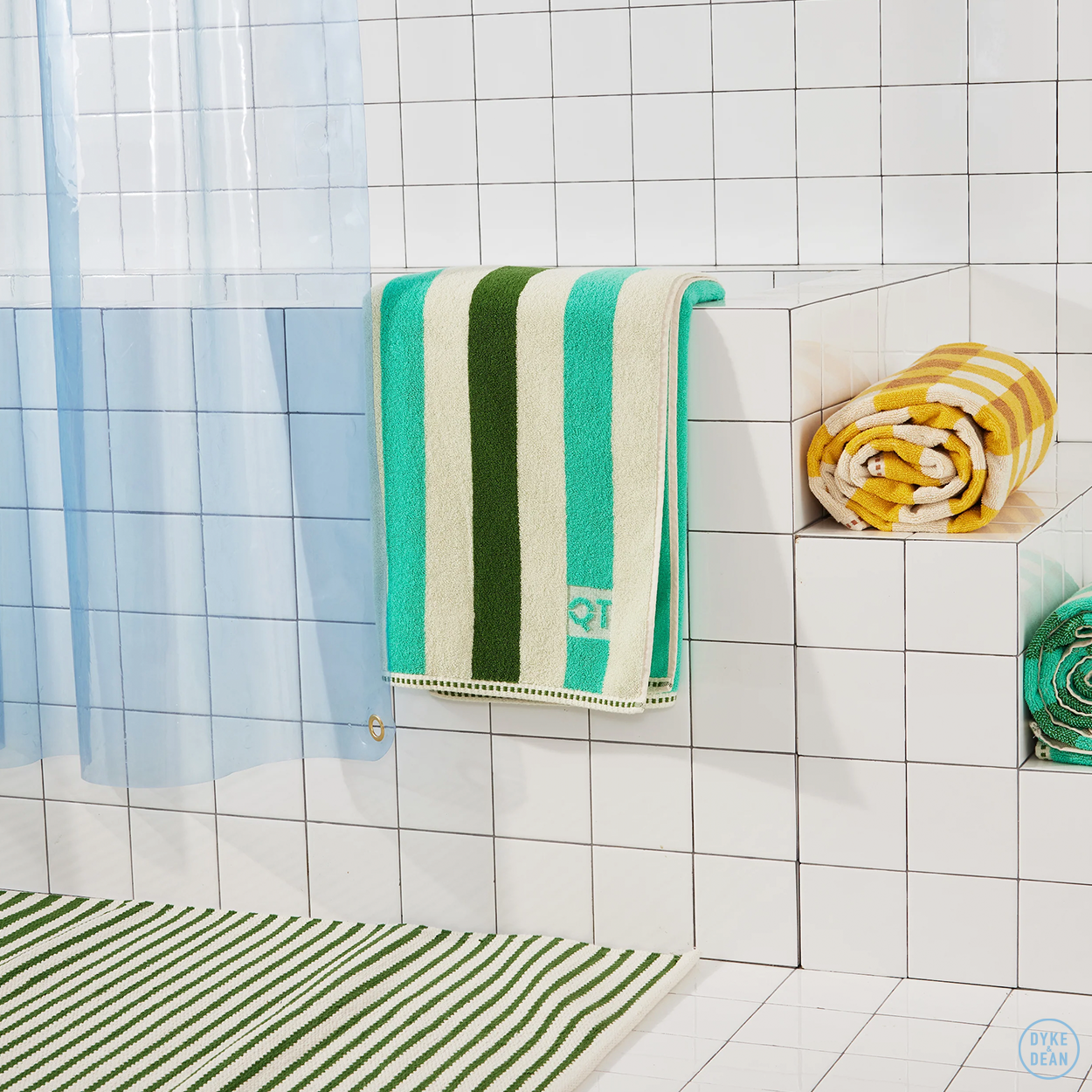 STRIPE BATH SHEET TOWEL PINE