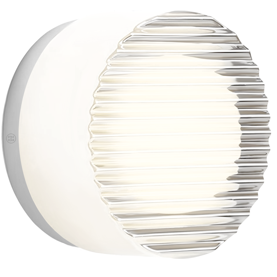 RIPPLE SCONCE WANDLEUCHTE, KLAR, MIT SCHWARZEM SOCKEL