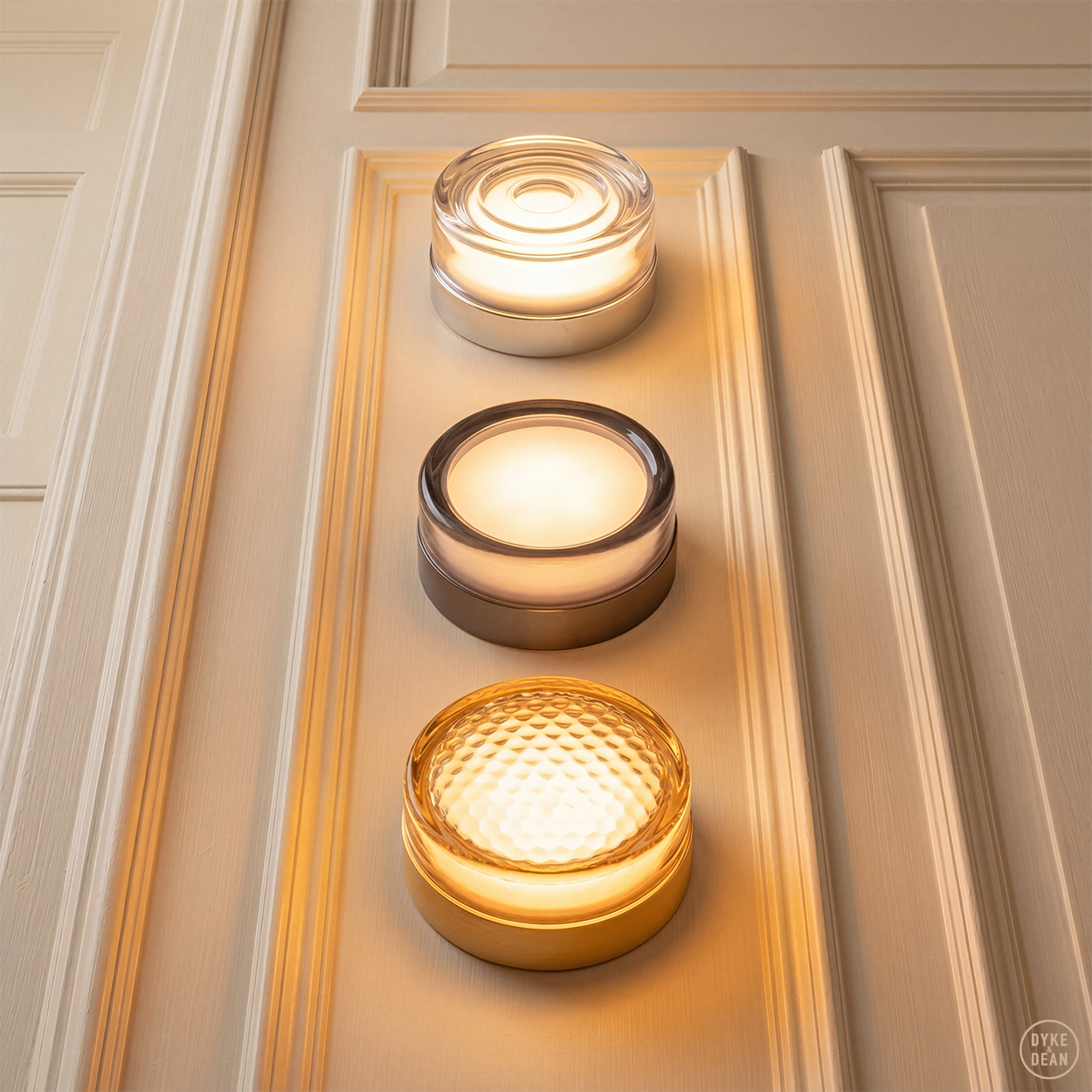 ROUND WATERPROOF GOLD WALL CEILING SCONCE SMOKE LIGHT