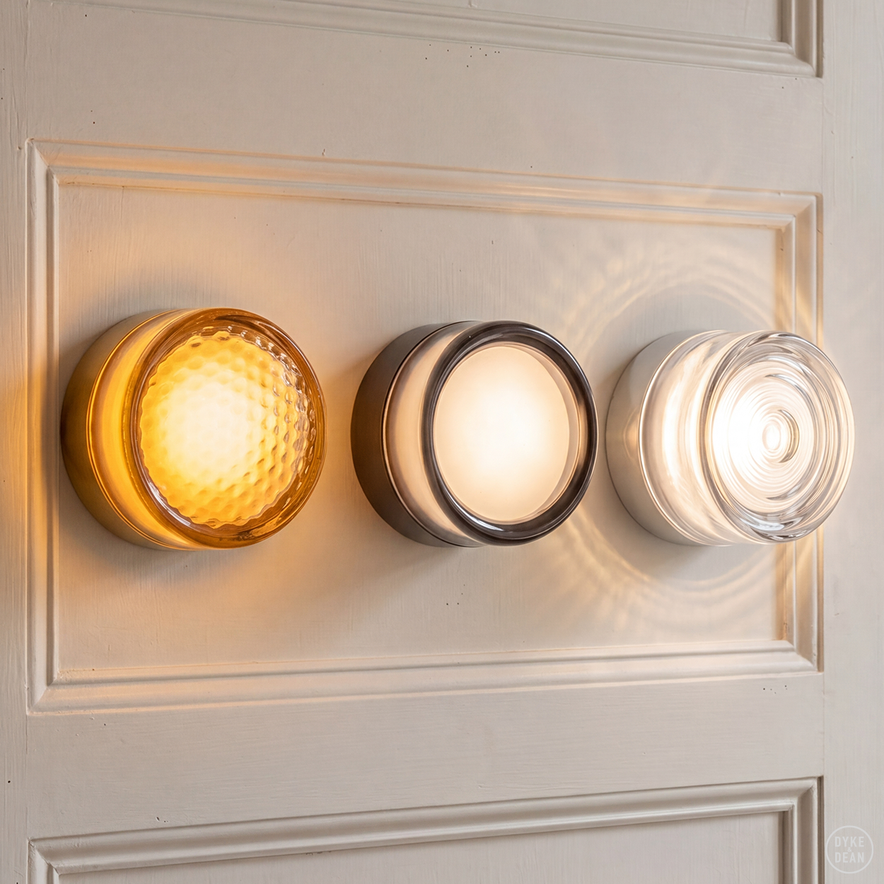 ROUND WATERPROOF GOLD WALL CEILING SCONCE SMOKE LIGHT