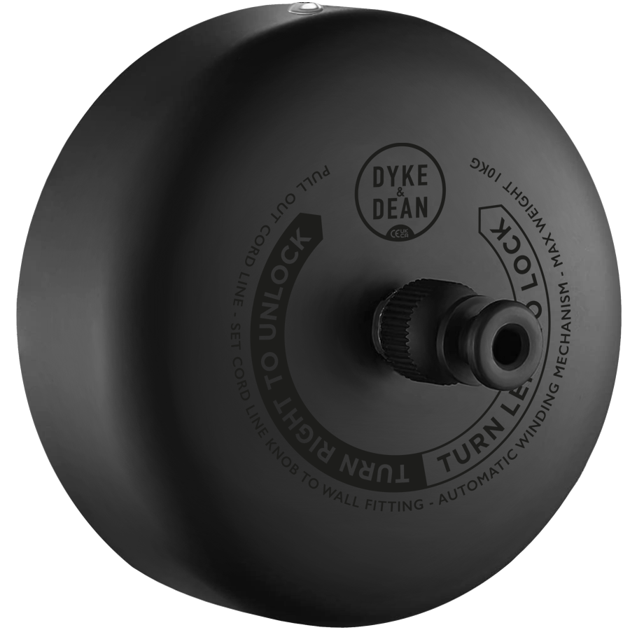 Hotel-Ausziehbare Wäscheleine, mattschwarz