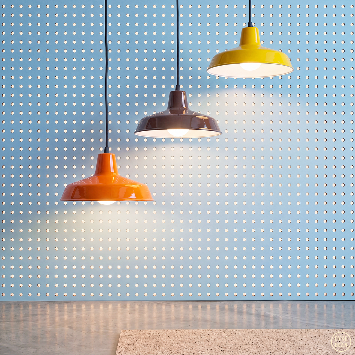 DYKE & DEAN SMALL PENDANT LAMPSHADE YELLOW E27 BULB HOLDER
