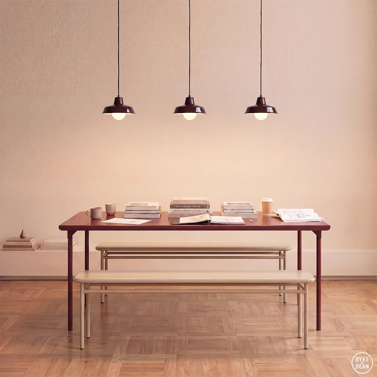 DYKE & DEAN SMALL PENDANT LAMPSHADE BROWN E27 BULB HOLDER