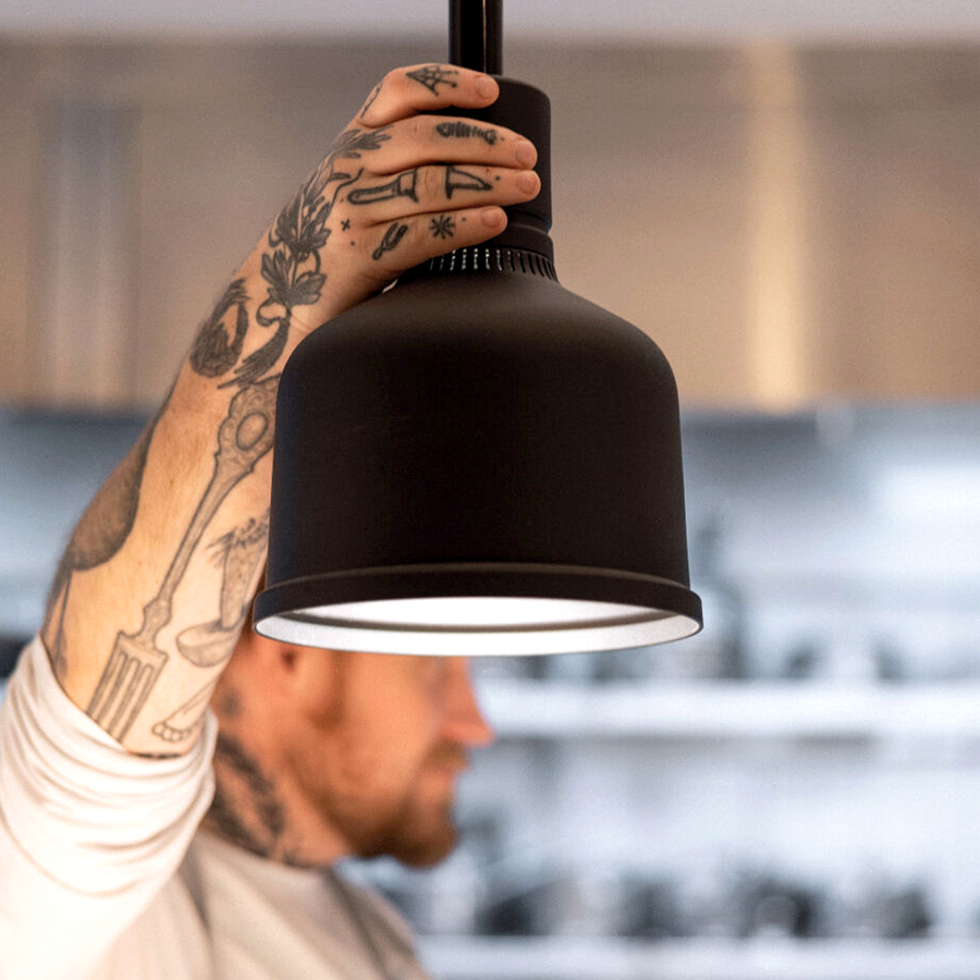 WHITE STAY HOT HEAT LAMP PENDANT FOCUS MS CORD