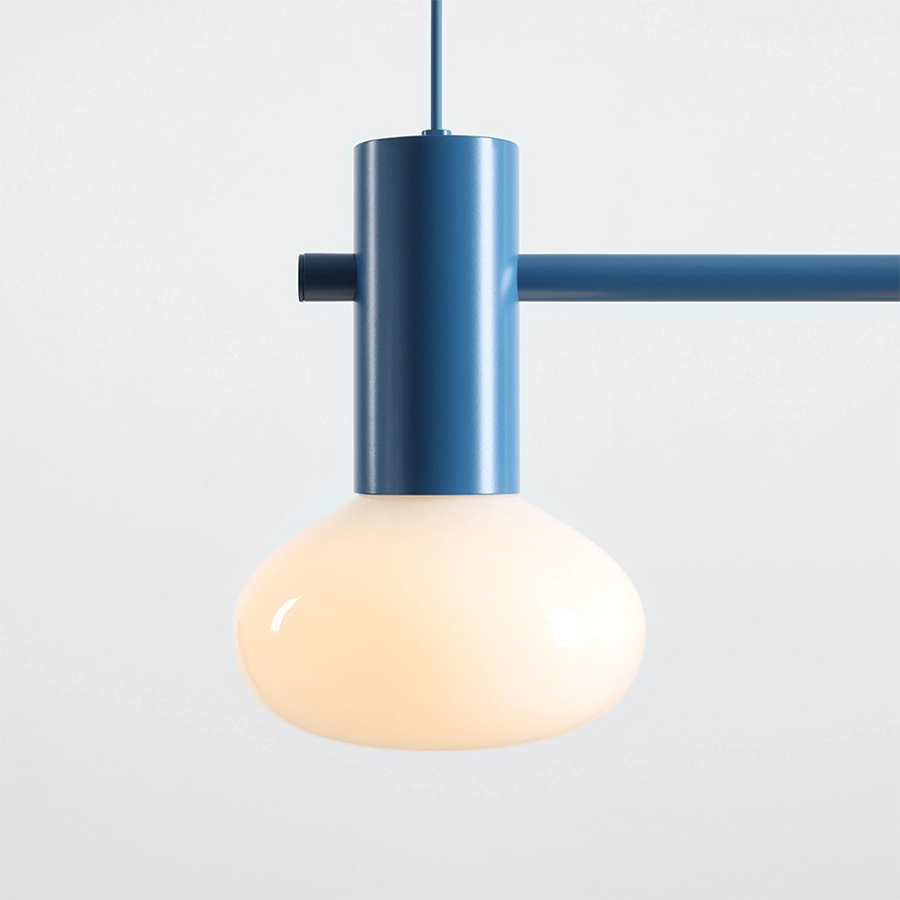 FLO SUSPENSION PENDANT 2 OPAL GLASS LIGHT BLUE
