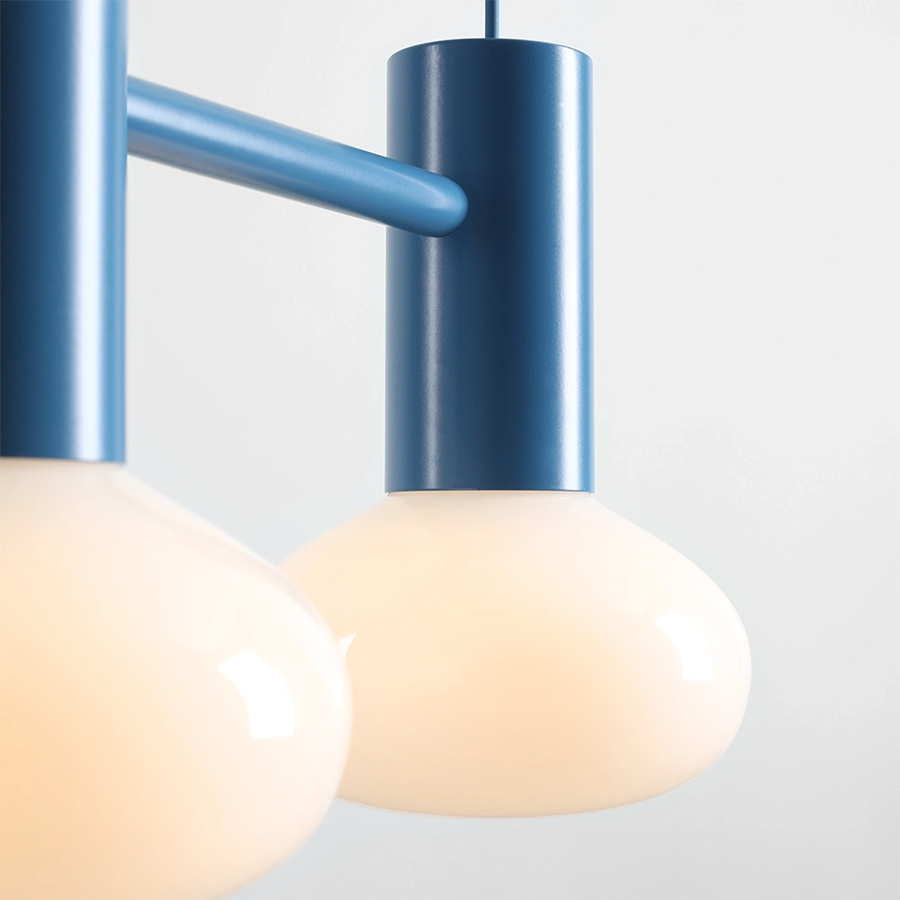 FLO SUSPENSION PENDANT 3 OPAL GLASS LIGHT BLUE