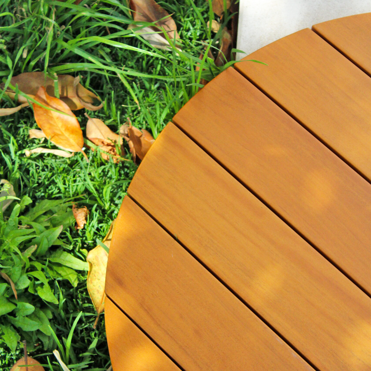 ADICO PLANA ROUND FOLDING HIGH TABLE WOOD TOP - DYKE & DEAN