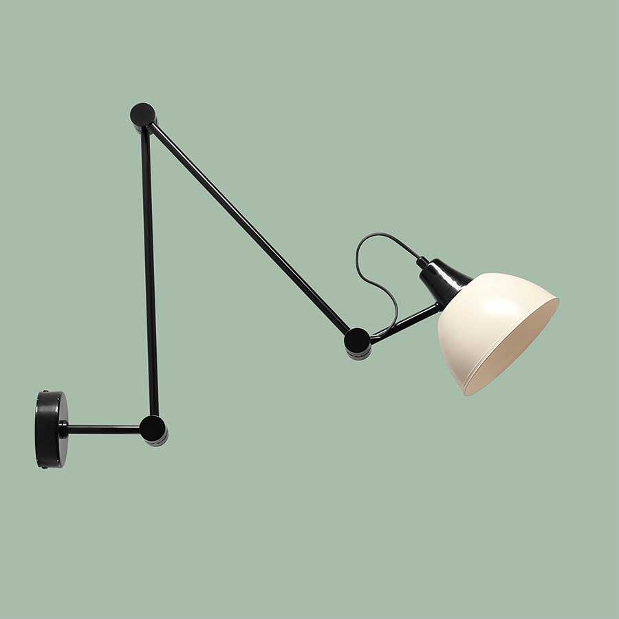 AIDA WALL AND CEILING ADJUSTABLE ARM LIGHT SHADE CREAM - DYKE & DEAN