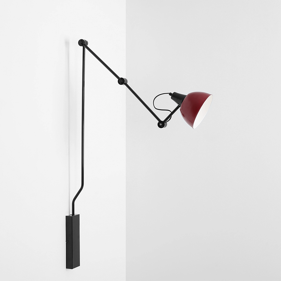 AIDA WALL AND CEILING LONG ADJUSTABLE ARM LIGHT SHADE RED WINE - DYKE & DEAN