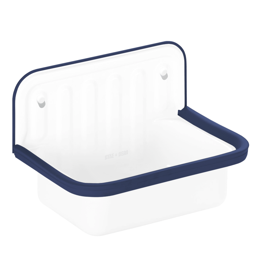 ALAPE SMALL ENAMEL BUCKET SINK BLUE RIM - DYKE & DEAN