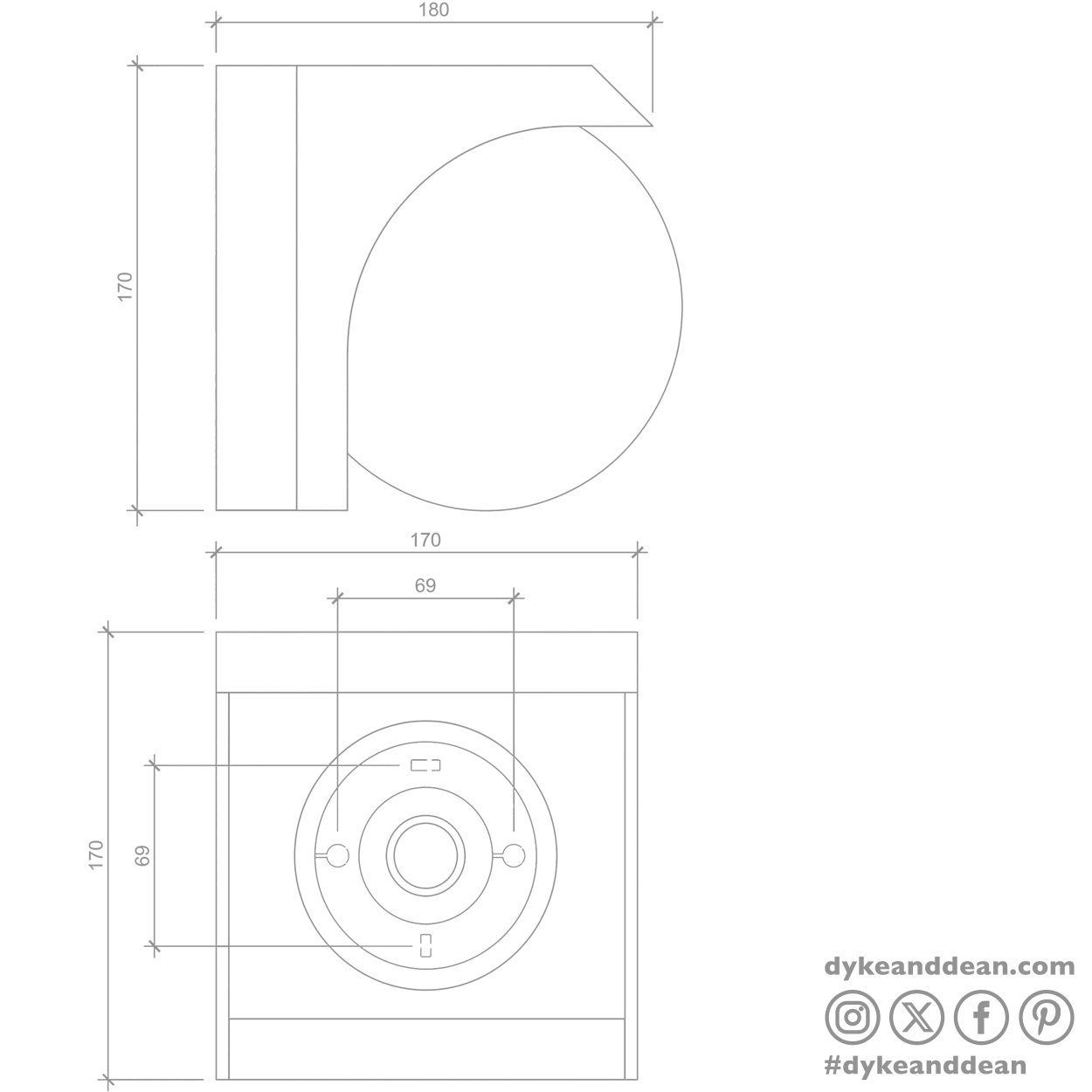 BAKELITE COVERED LIGHT FROSTED GLASS - DYKE & DEAN