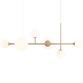 BATON ROD GLOBE PENDANT 6 LIGHT BEIGE - DYKE & DEAN