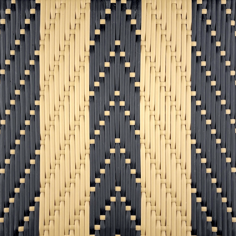 BISTRO RATTAN BAR CHAIR STRIPES BLUE GOLD - DYKE & DEAN
