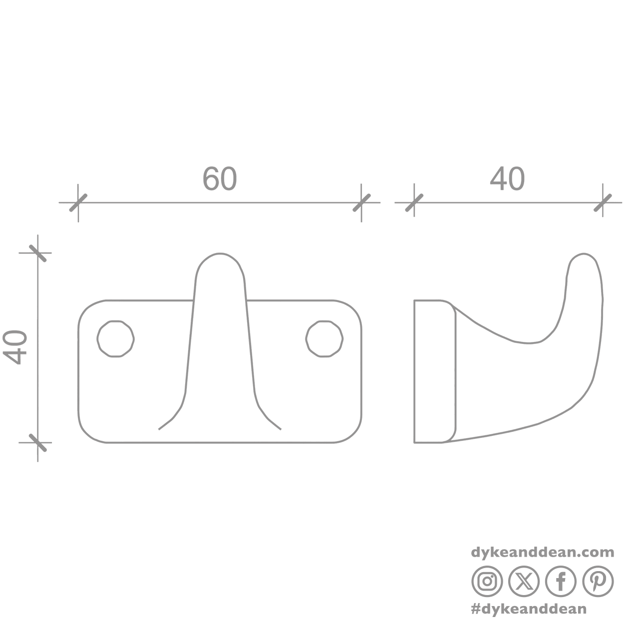 BLACK PORCELAIN HOOK 1 - DYKE & DEAN