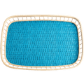 BLUE RATTAN SERVING TRAY - DYKE & DEAN
