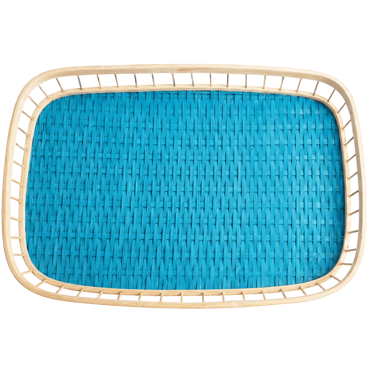 BLUE RATTAN SERVING TRAY - DYKE & DEAN