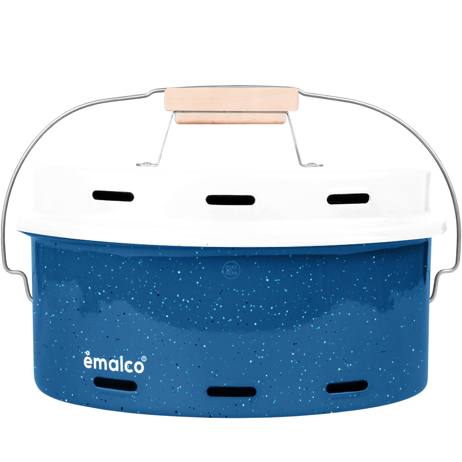 BLUE SPECKLED ENAMEL BARBEQUE - DYKE & DEAN