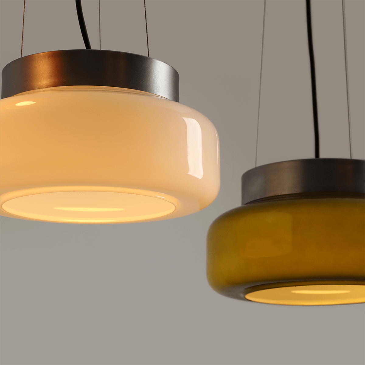 BONBON GLASS PENDANT LIGHT ALMOND MEDIUM - DYKE & DEAN