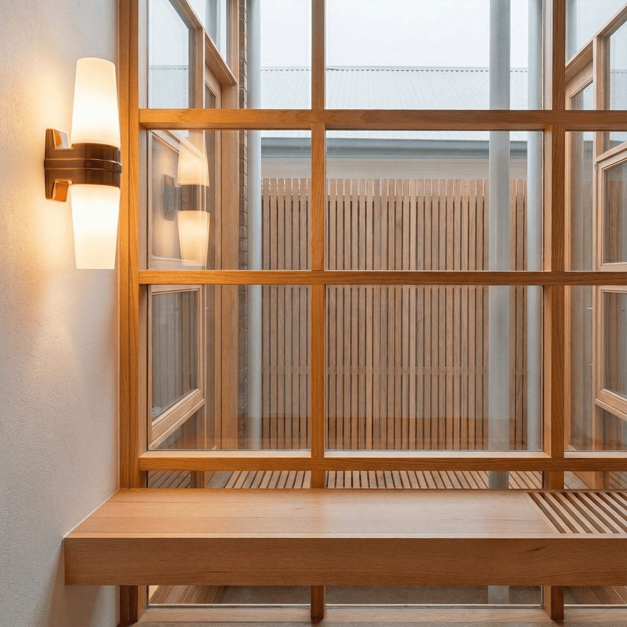 BROWN DOUBLE PORCELAIN WATERPROOF WALL MOUNTED LIGHT - DYKE & DEAN