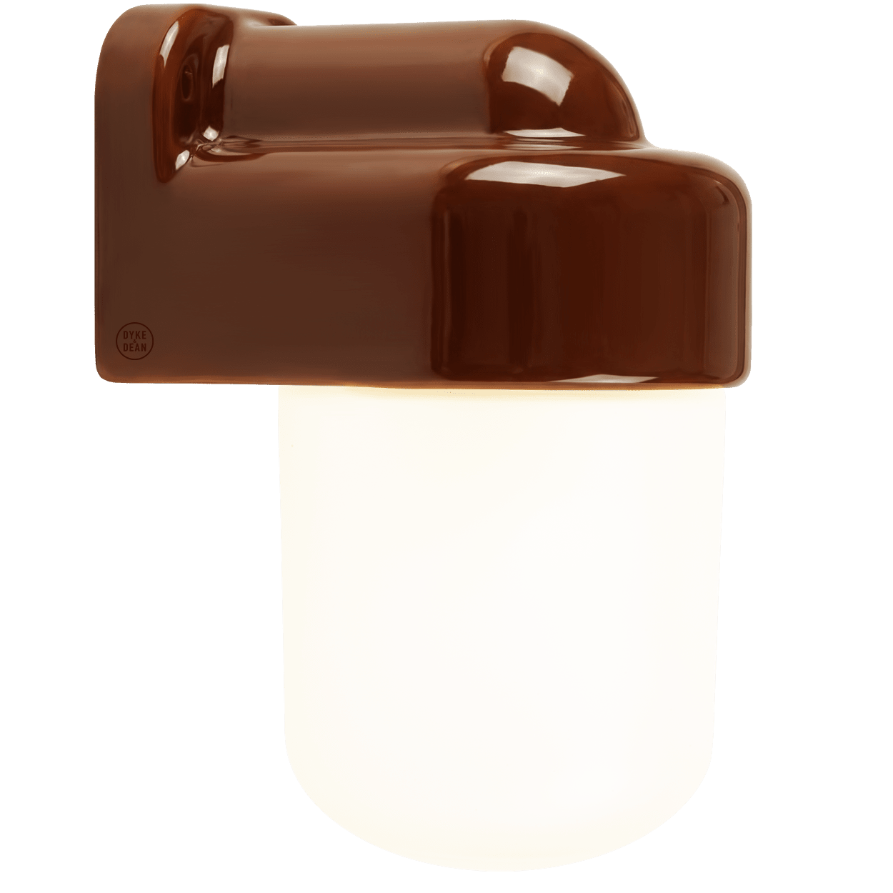 BROWN FROSTED PORCELAIN WATERPROOF SAUNA WALL LIGHT - DYKE & DEAN