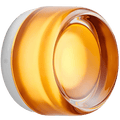 BUTTON SCONCE WALL & CEILING LIGHT MOULDED GLASS AMBER - DYKE & DEAN