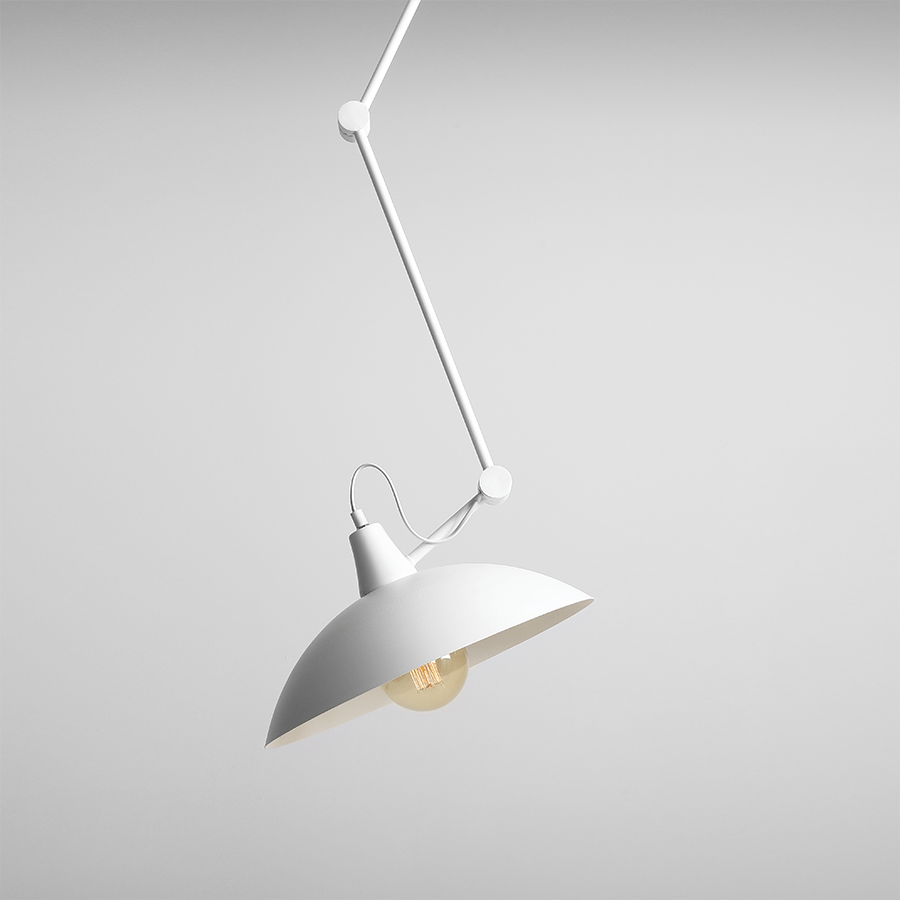 CANTILEVER ADJUSTABLE WALL CEILING LIGHT MELOS WHITE - DYKE & DEAN