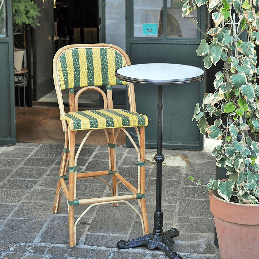 CARRARA GREEN GRANITE FRENCH BISTRO BAR TABLE 20” - DYKE & DEAN
