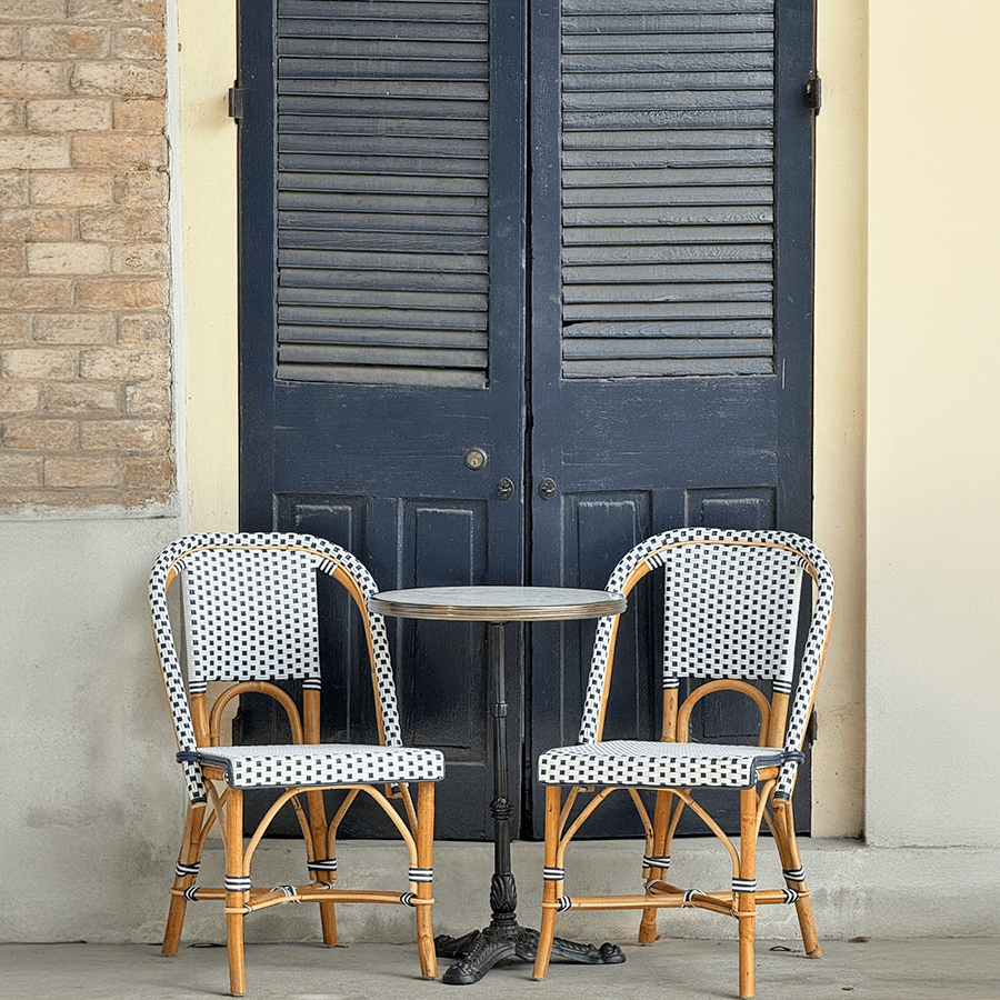 CARRARA WHITE CERAMIC FRENCH BISTRO TABLE 20” - DYKE & DEAN