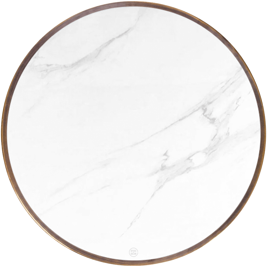 CARRARA WHITE CERAMIC FRENCH BISTRO TABLE 28” - DYKE & DEAN