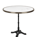 CARRARA WHITE CERAMIC FRENCH BISTRO TABLE 28” - DYKE & DEAN